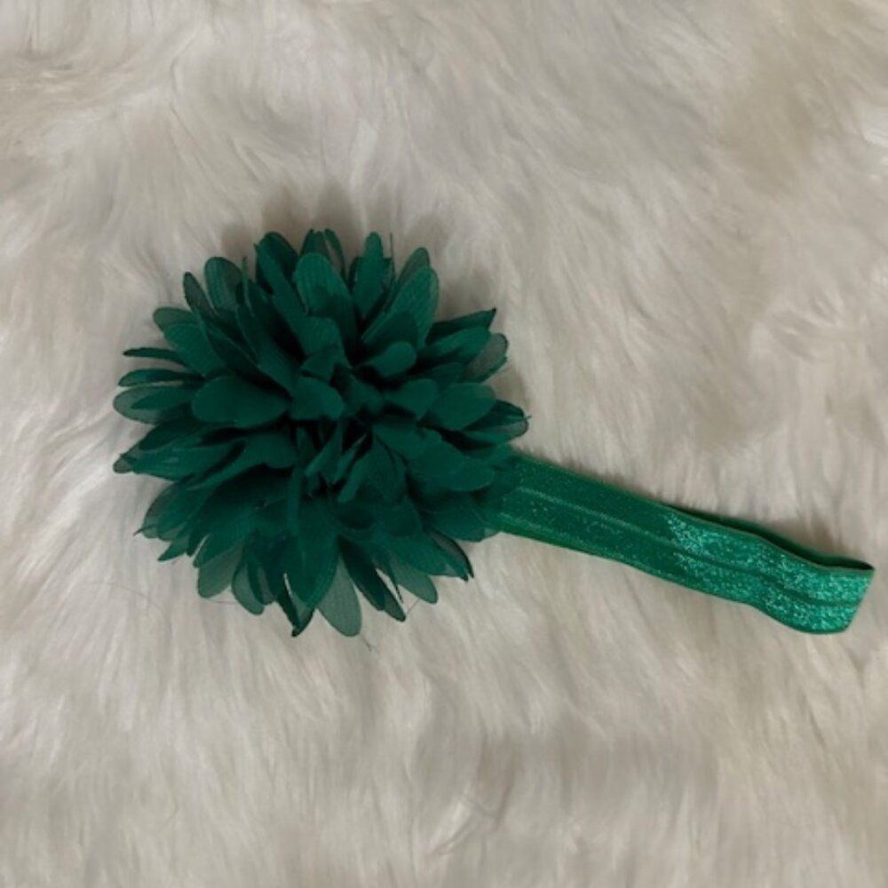 Green Mum Flower Headband  7565  Handmade NWT Boutique